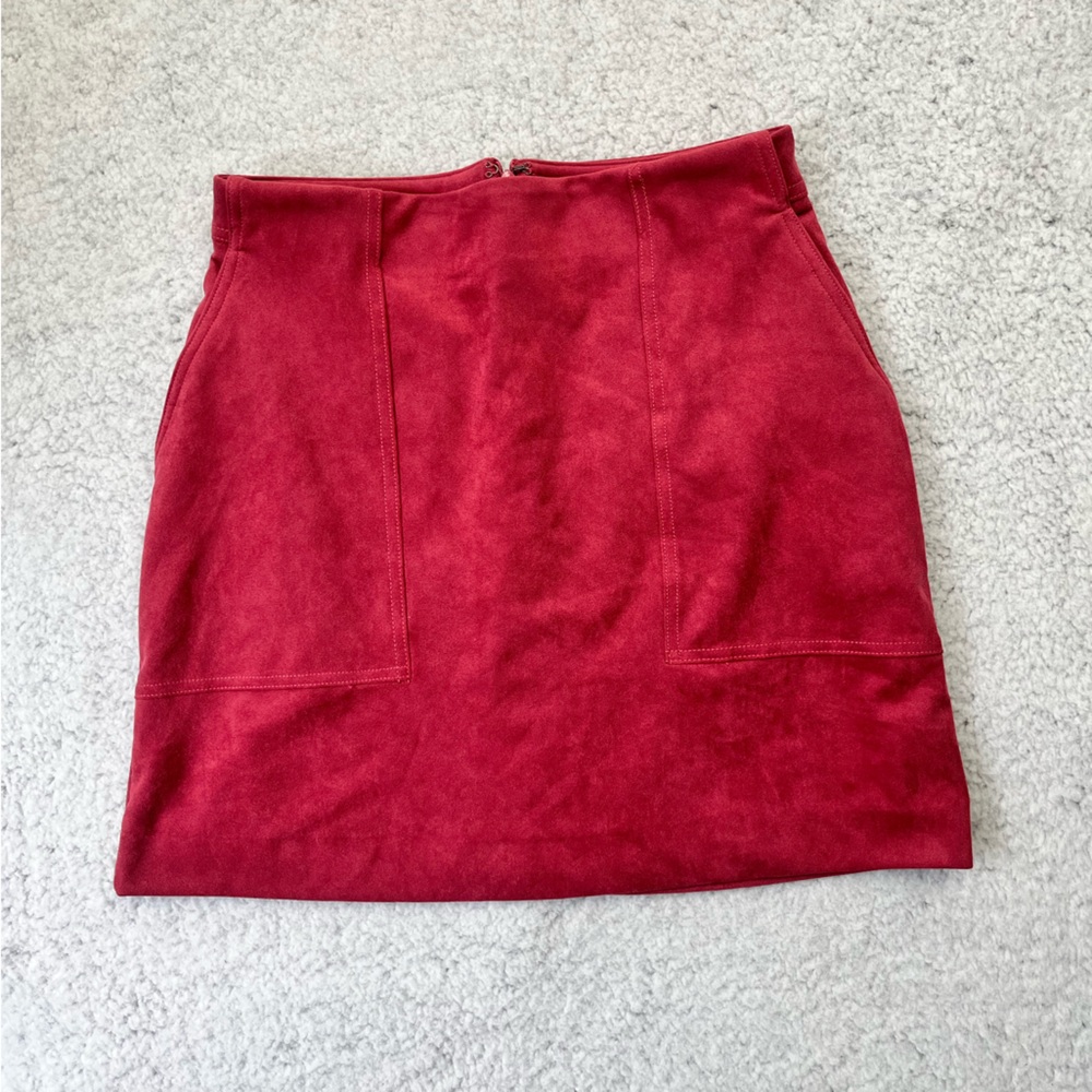 NEW Women's Banana Republic Pink Polyester Suede A Line Mini Skirt Size 0P